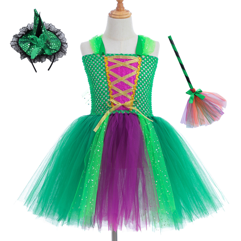 Amazon New Kids Halloween Costume Witch Also Crazy 2cosplay Cosplay Mesh Puff Dress
