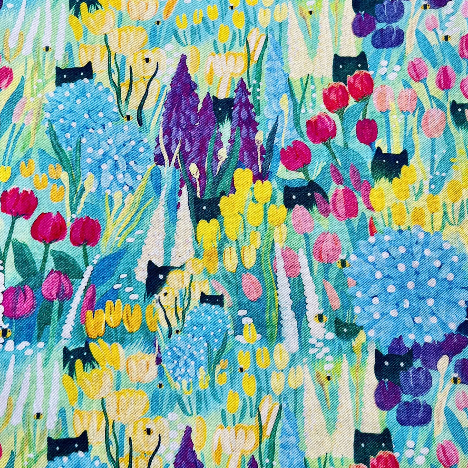 Picture of Oil painting style cotton twill fine sail 1.5 meters wide one meter price bag coat vest handmade DIY fabric