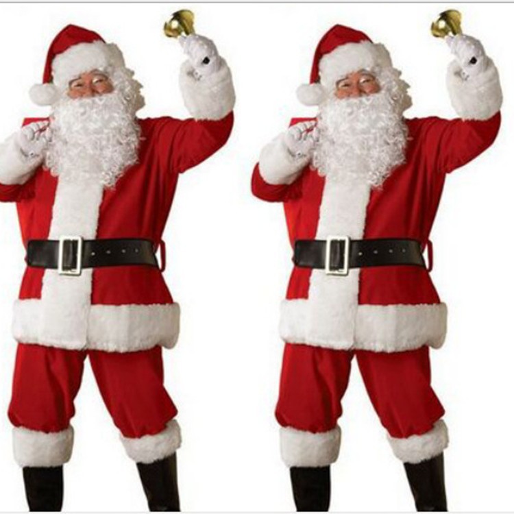 New Santa Claus Costume Europe and America Amazon Christmas Party Party Costume Foreign Trade Christmas Dress Beard