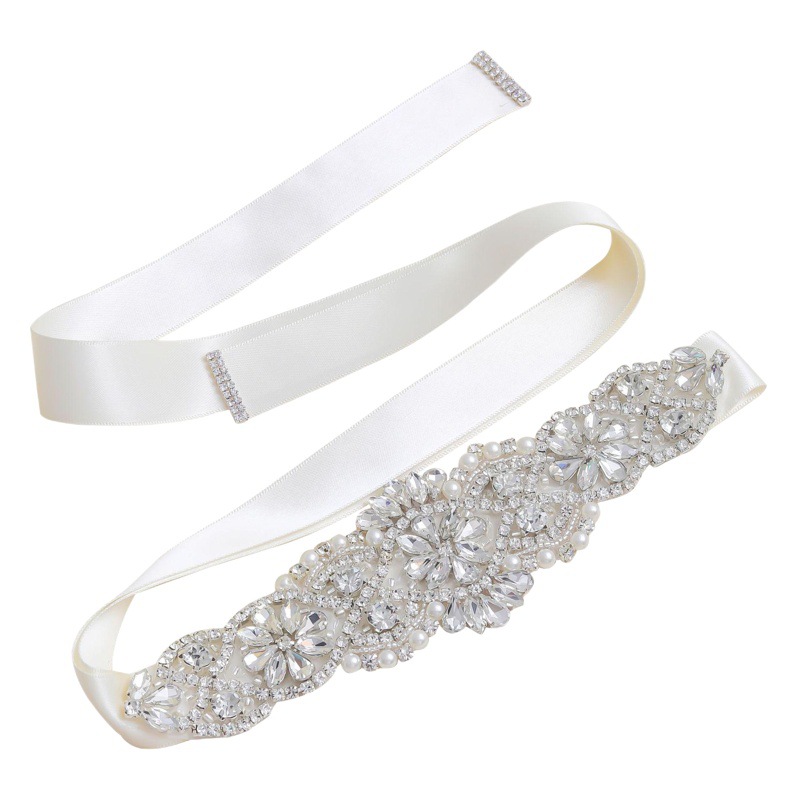 837 cross-border hot selling European and American Rhinestone Wedding dress accessories waist seal fashion dress crystal belt female decoration High sense