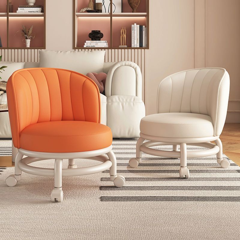 Swivel Small Stool for Home Use, Small Chair, Sofa Stool with Wheels, Low Stool for Children and Adults, Trendy Small Round Stool