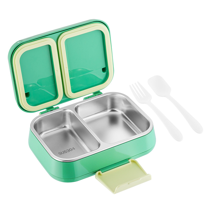 Picture of Qijia Cross-Border Amazon 304 Stainless Steel Insulated Lunch Box for Kidsren and Students 3-Compartment Lunch Box Adult Sealed Lunch Box