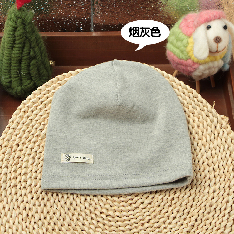 Picture of Single-layer thin spring and autumn children's cotton knitted hat baby hat newborn infant solid color cap