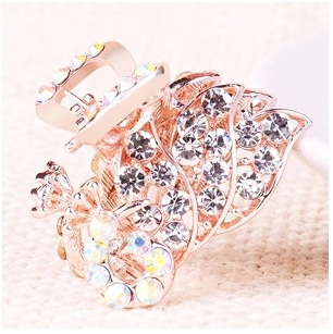 Picture of New small size Grab Clip Hair Clip Hair Clip Adult Bangs Hair Clip Children Top Clip Electroplated Rhinestone Elegant Hair Accessories Headdress