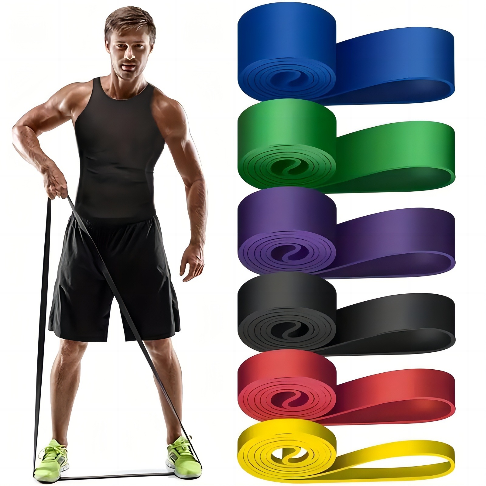 Multifunctional elastic belt fitness training weight-bearing resistance belt yoga auxiliary tension rope weight-bearing rubber band tension rope