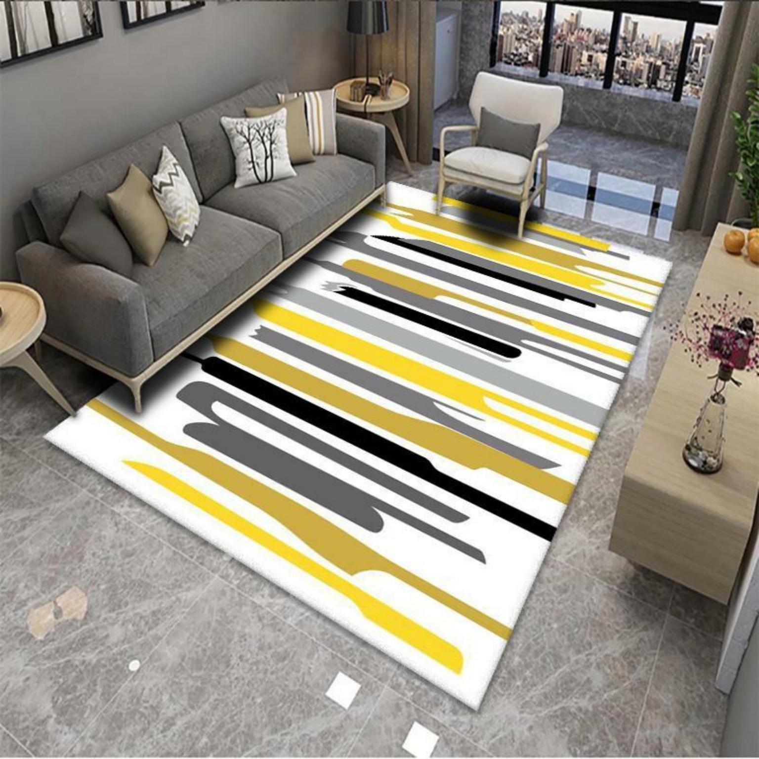 Picture of Modern Simple Living Room Carpet Geometric Pattern Home Study Sofa Printing and Dyeing Carpet Homestay Hotel Carpet Floor Mat