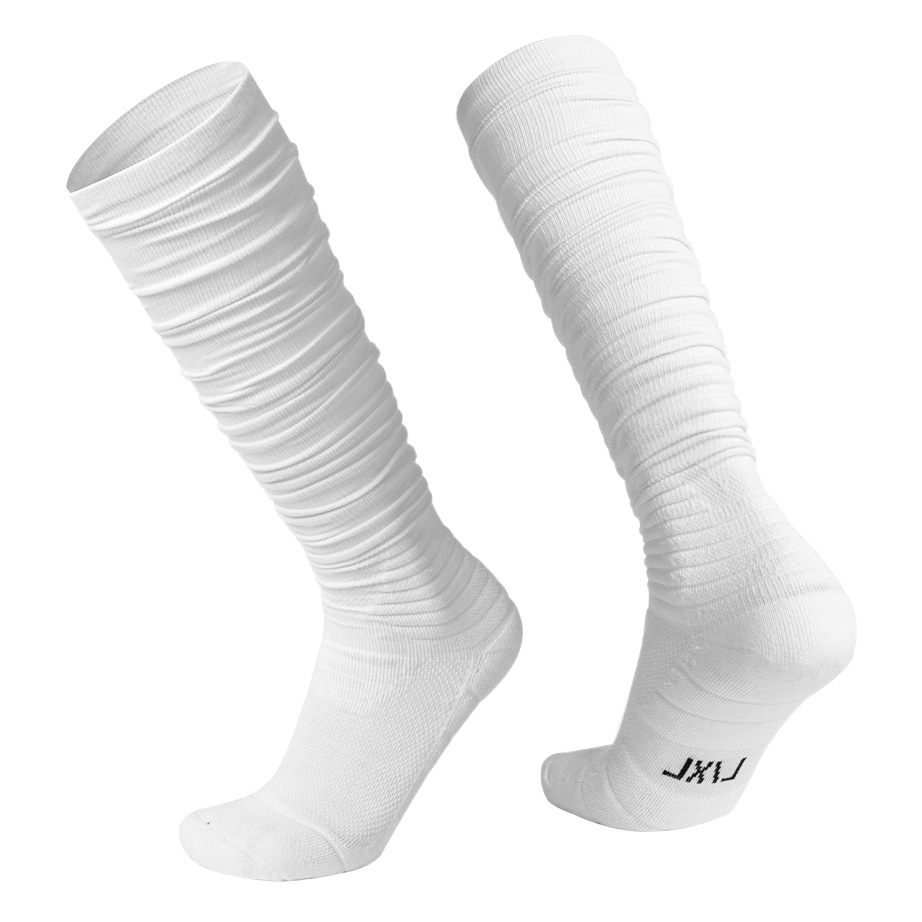 Two Wolf Nfl Extra Long Pile Socks Adult Rugby Socks Thickeneded Cushioning Terry Cotton High Socks Black and White Socks
