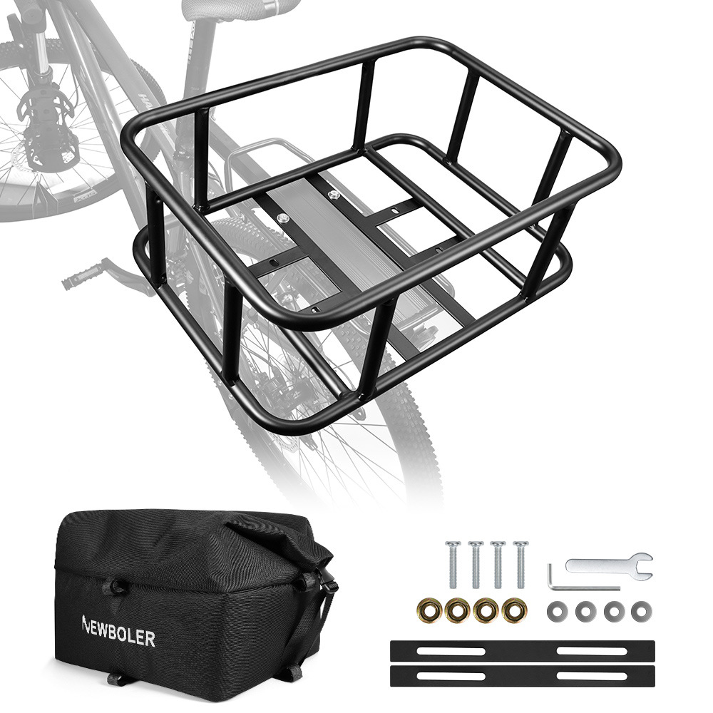 Bicycle Basket Rear Basket Bicycle Iron Rear Shelf with Liner Bold Border Bicycle Accessories