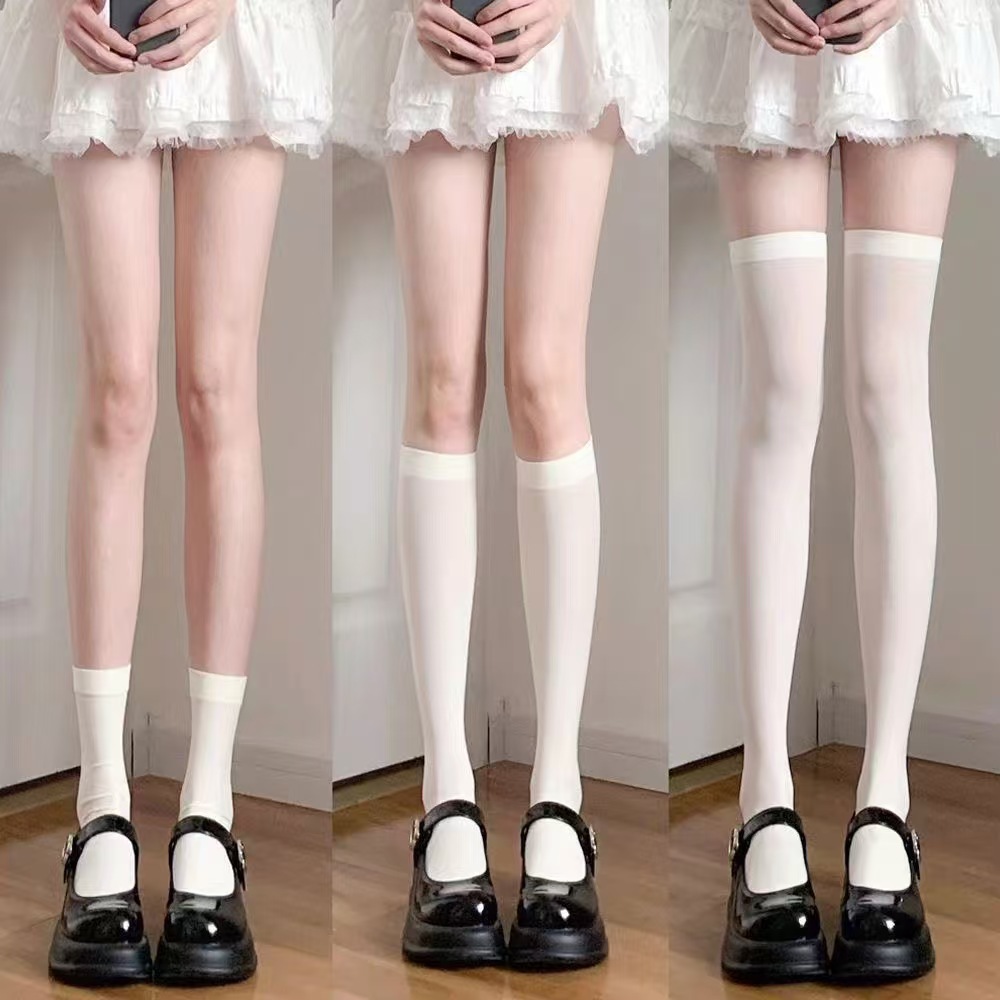 [a generation of hair] velvet calf socks JK wind tube knee socks college net red thin socks knee socks