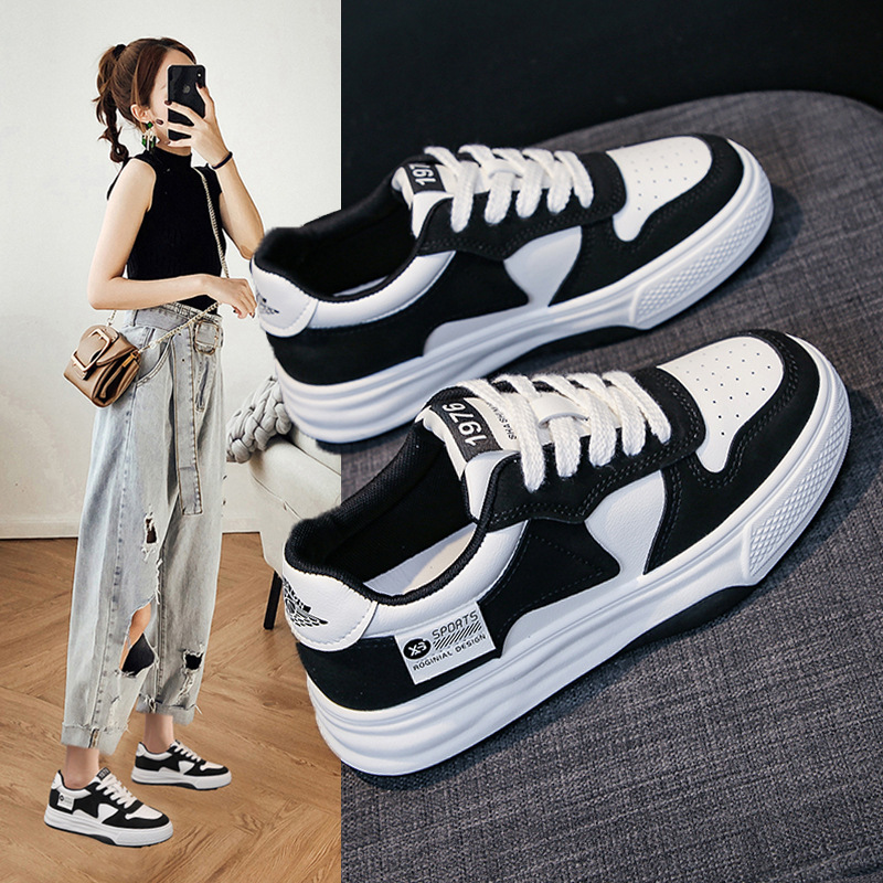 Women's Spring Flat Shoes 2024 New Explosions Ins Trendy Shoes Super Hot Shoes Breathable Sports White Shoes