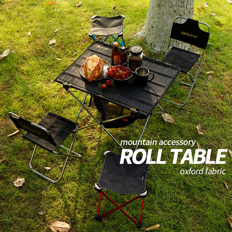 Picture of Outdoor camping portable ultra light folding table aluminum alloy large picnic barbecue table casual table meal table wholesale