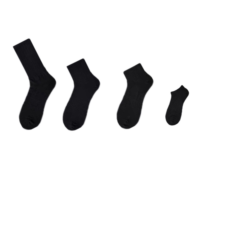 Picture of Socks New Wholesale Solid Color Mid-Calf Socks High Elastic Sports Socks Thickened Towel Bottom Black and White Men's Socks Zhuji Socks