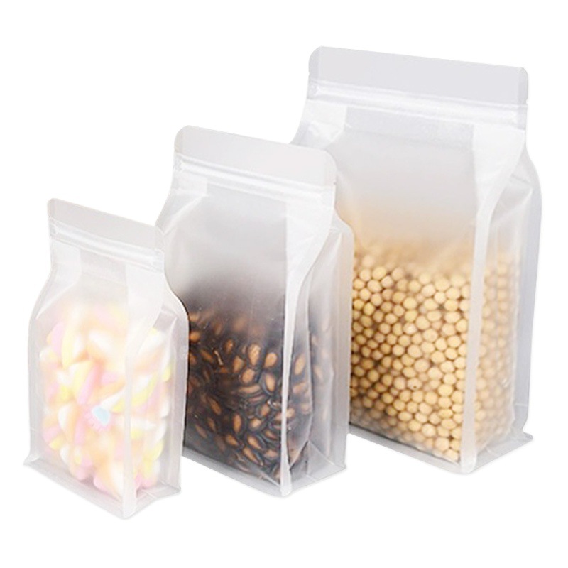 Transparent Frosted Eight-Side Seal Self-Standing Ziplock Bag Nut Dry Goods Vacuum Bag Sealed Packaging Bag Snack Packaging Bag