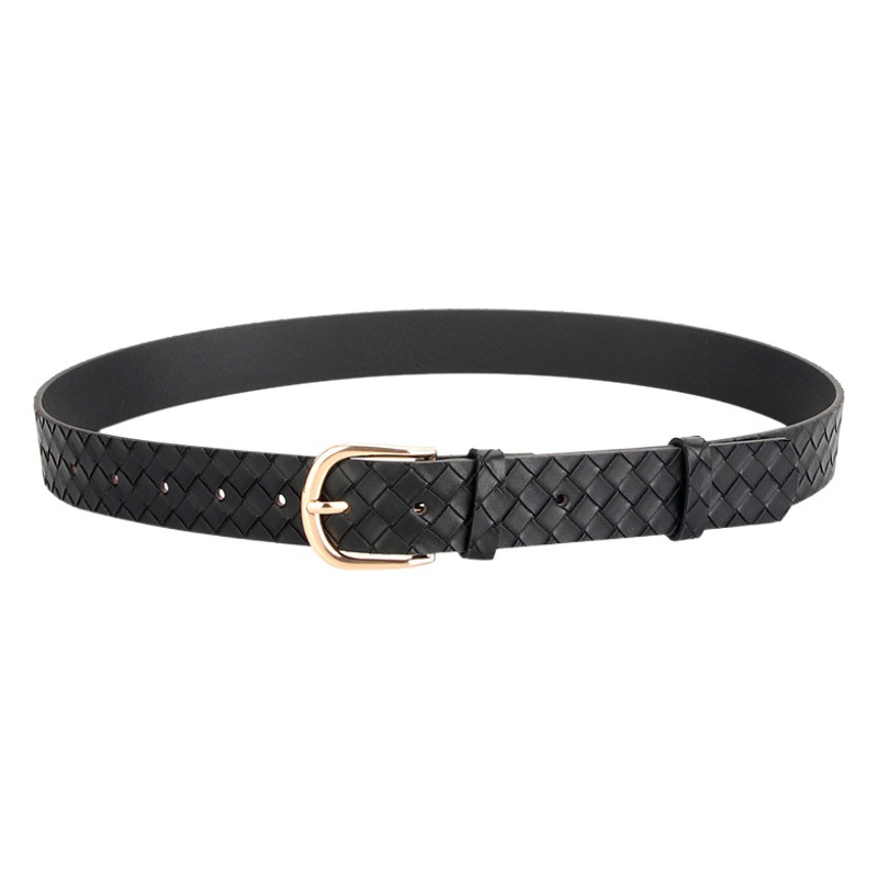 Women's alloy buckle belt fashion trend all-match belt color multi-choice personality imitation woven ladies belt