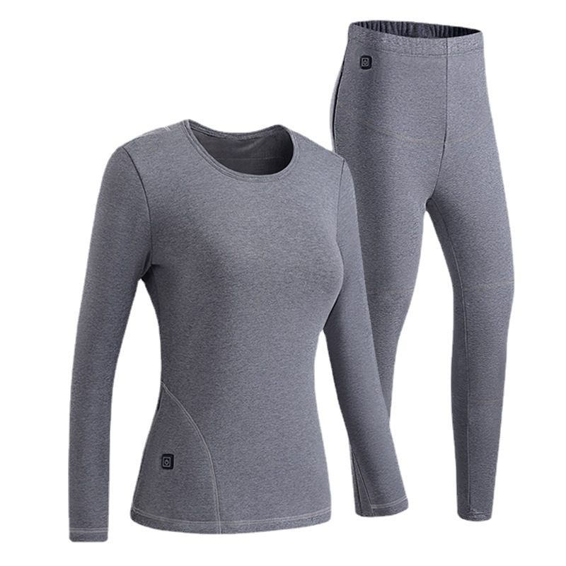 Picture of Cotton fleece-lined USB Men's Thermal Underwear suit Winter 11 Zone Cold-proof Couple Smart Charging Heating Underwear