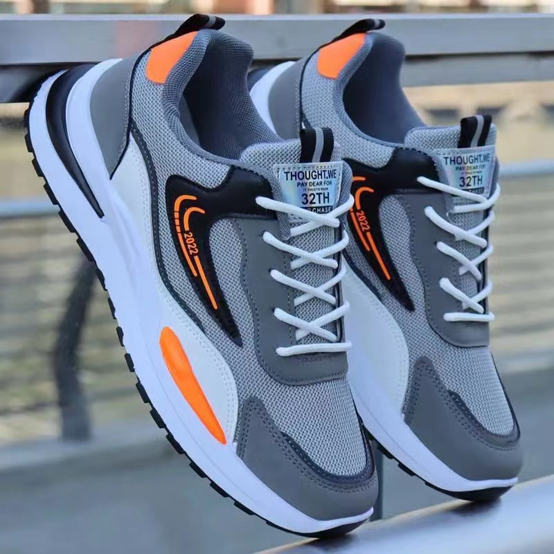 Cross-border men's shoes spring and autumn new men's sneaker breathable mesh shoes fly woven plus size comfortable running shoes men's fashion shoes
