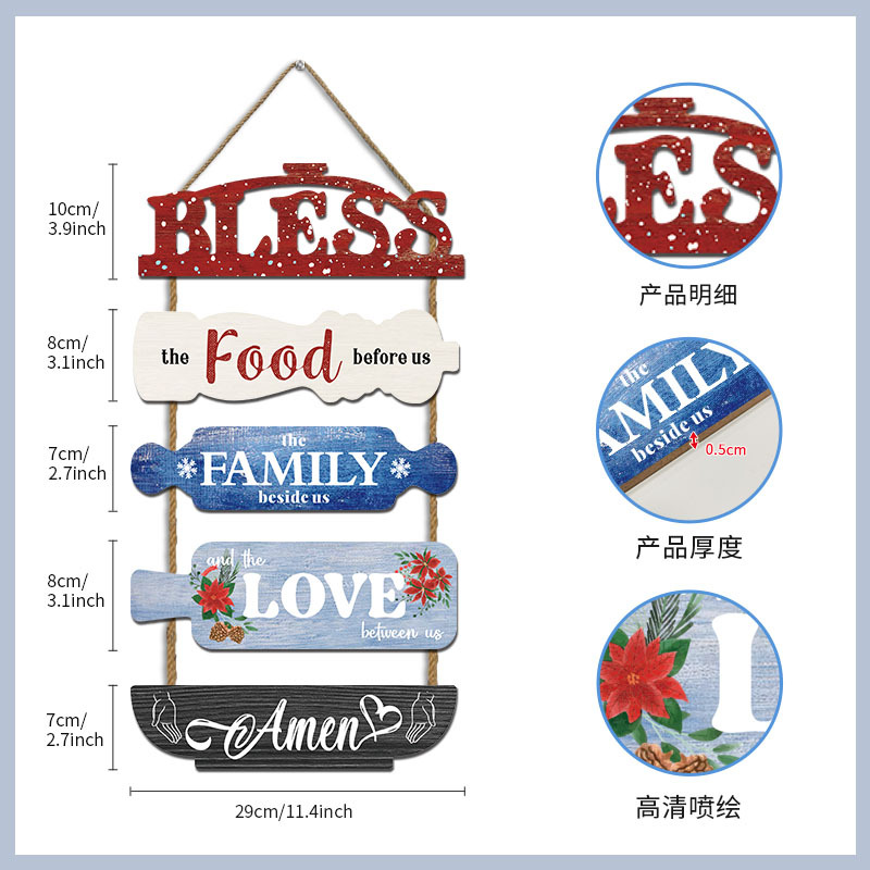 Picture of Cross-border American Country Wooden Listing Home Decoration Living Room Background Wall Decoration Wooden Plate Wooden Painting Mural Door Hanging