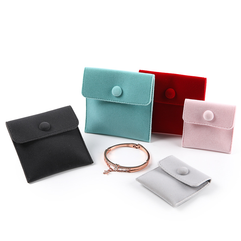 Flannel Button Jewelry Ring Necklace Storage Packaging Bag Headset Change Pocket Bag Cultural Play Bag