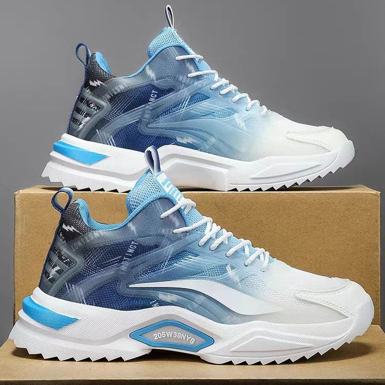 Popular online popular men's shoes spring and autumn 2024 New versatile sports casual running height increasing youth mesh clunky sneakers