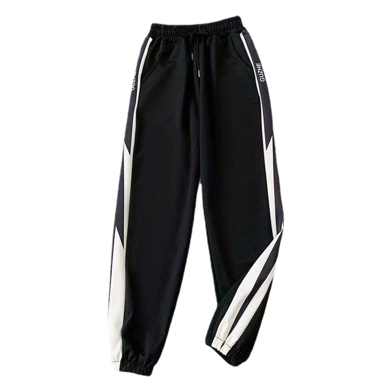 Sports pants women's pants thin spring and autumn 2023 new plus size chubby girl loose toe straight high waist casual pants