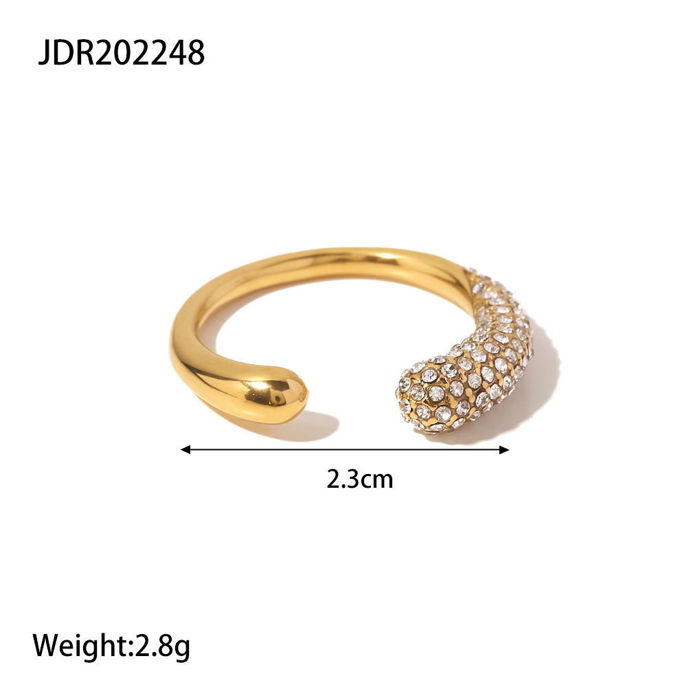 Picture of Jieding European and American titanium steel spring and summer stainless steel inlaid zircon ring cross-border trend does not fade niche jewelry wholesale