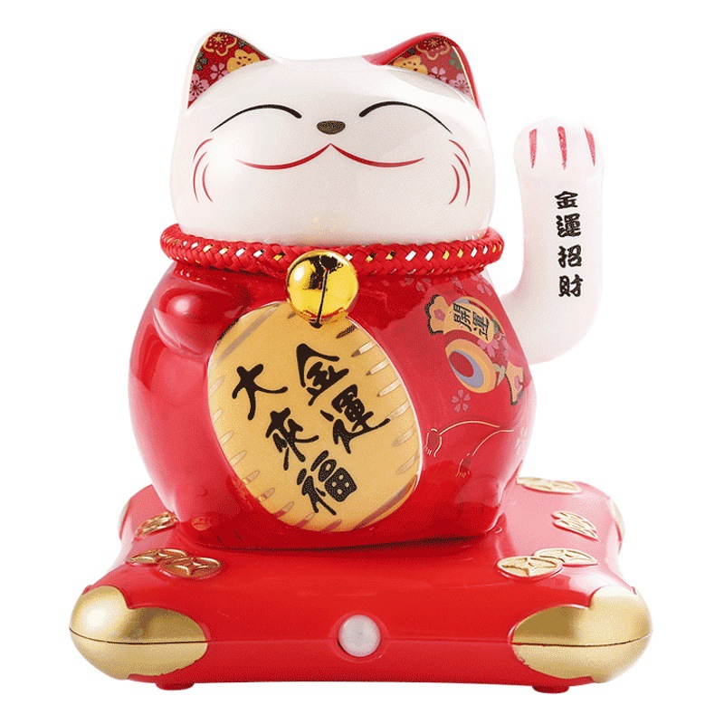 Picture of Induction can talk lucky cat voice control electric waving hand cash register decoration opening gift lucky cat small size net red