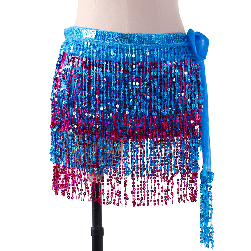 Picture of New belly dance beads waist chain 4 sequins hip towel tassel waist belt dance performance can be a generation of hair