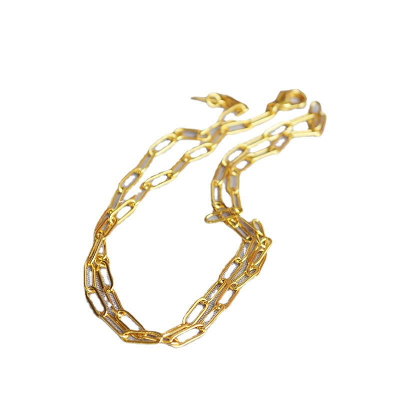 Picture of INS Cool Style Simple Gold Chain Fashionable Stacked Belt All-match Copper Gold-plated Short Necklace Choker