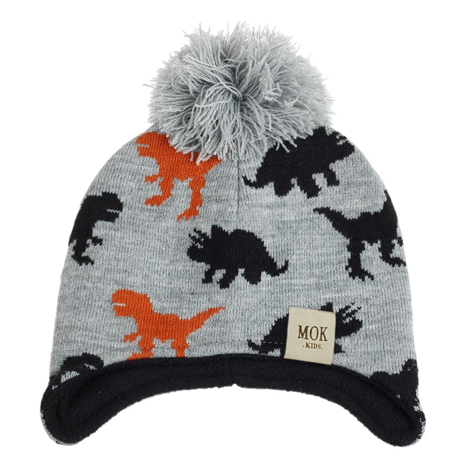 2024 Baby Knitted Hat European and American New Autumn and Winter Dinosaur Jacquard Ear Protection Hat for Boys and Girls Kidsren's Woolen Hat
