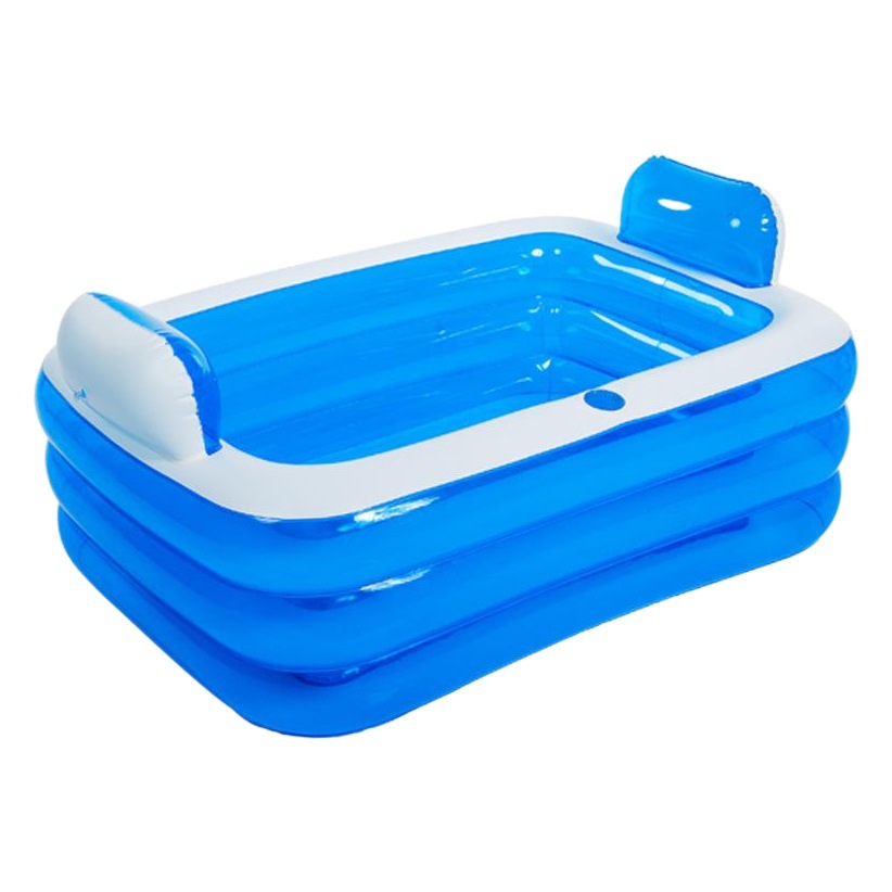 Picture of Inflatable double bathtub new three-layer children's folding bathtub enlarged thickened double backrest bath for adults