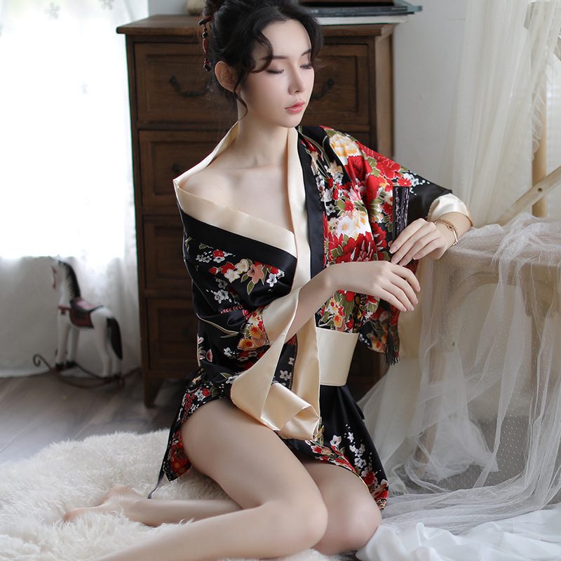 Love Ruo sexy lingerie sexy deep V Japanese kimono cute playful role playing bathrobe suit female 5060