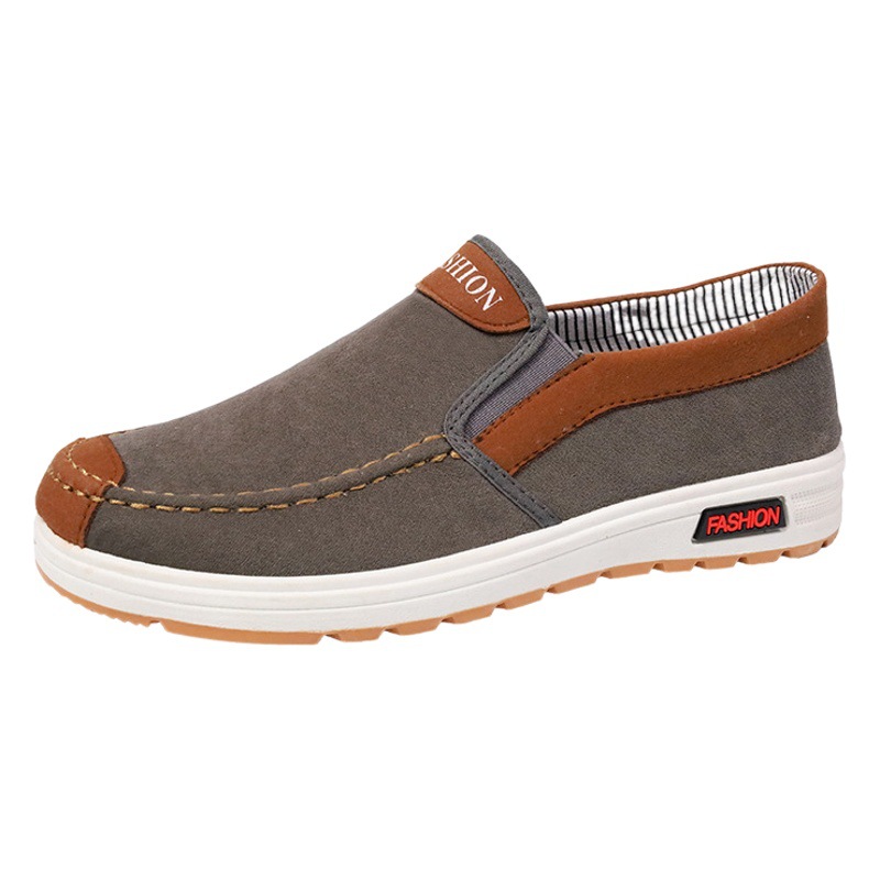 [Maximum size 48] men's canvas shoes men's shoes slip-on loafers tendon sole non-slip wear-resistant casual shoes men