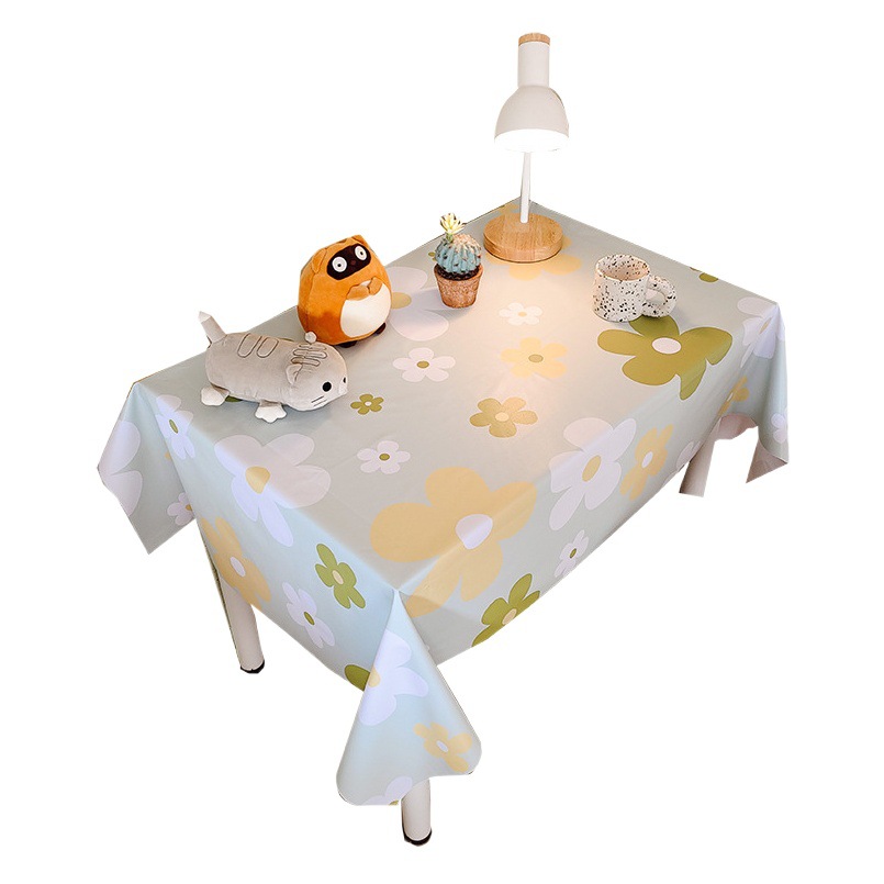 Picture of Tablecloth Waterproof and Oil-proof PVC Coffee Table Table Mat Dining Table Tablecloth Picnic Stall Student Desk Dormitory Decorative Cloth