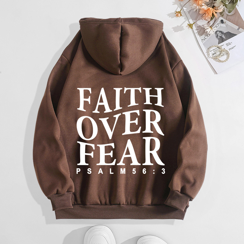 Picture of Amazon autumn and winter women's clothing back bag collar fleece-lined sweater hooded letter printing foreign trade sweater explosions women