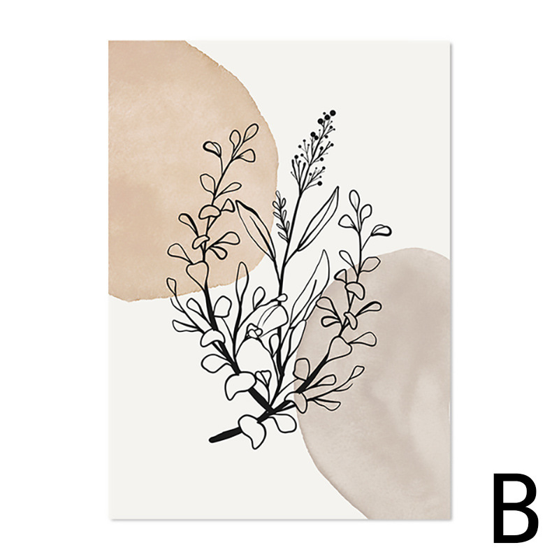 Picture of Modern Nordic simple abstract black line geometric poster bedroom living room decoration hanging painting frameless painting wholesale