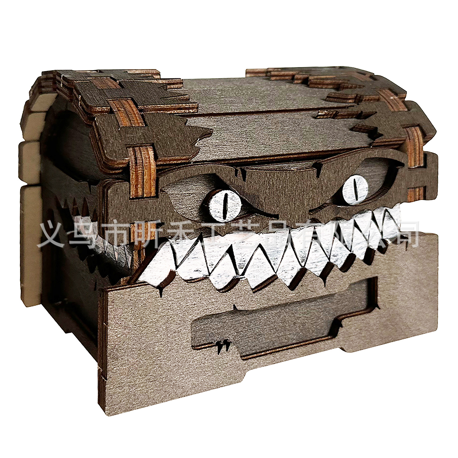 Cross-border Dragon and underground city wooden treasure box decoration toy building blocks assembling toy dice storage wooden box