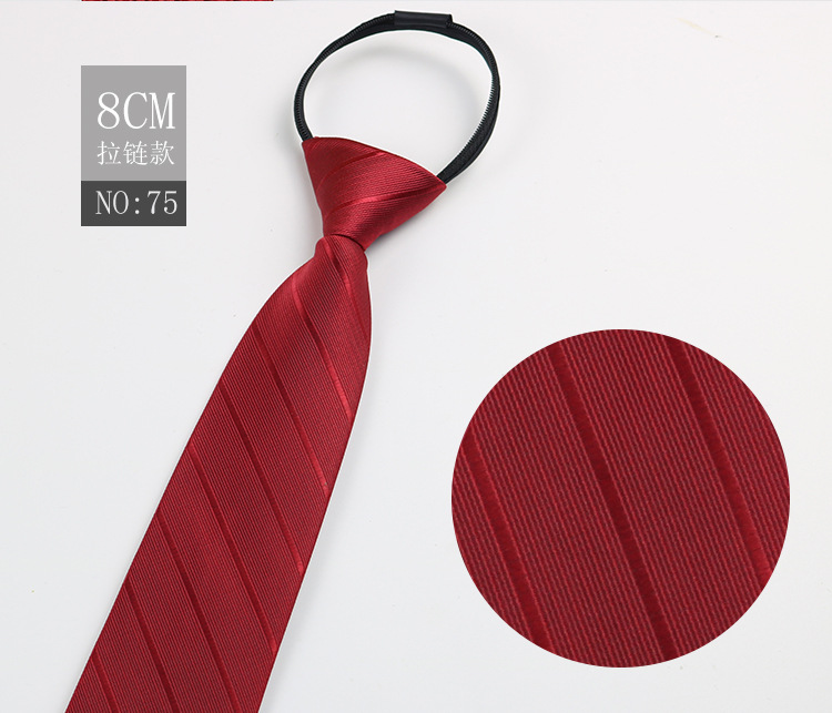 Picture of Factory Black Men's Tie Striped Blue Business Tie Lazy People Knot Free Zipper Tie in stock Wholesale