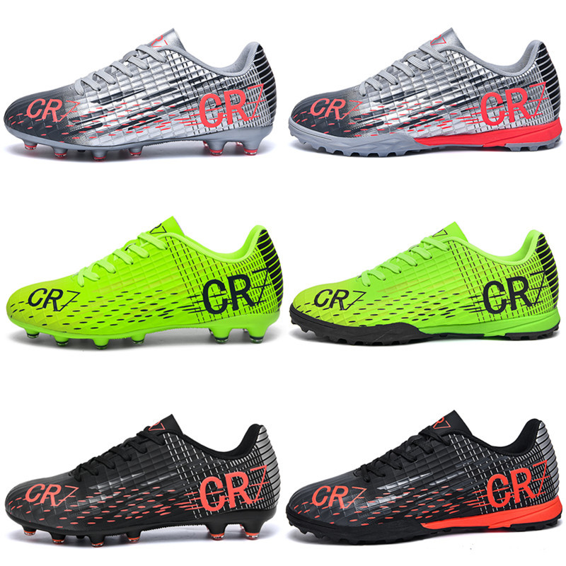 Cross-Border Cr7 Football Shoes Tf Broken Spikes Artificial Turf Ag Spike Leather Football Shoes for Men, Women, Kidsren, Teenagers and Students Training Shoes