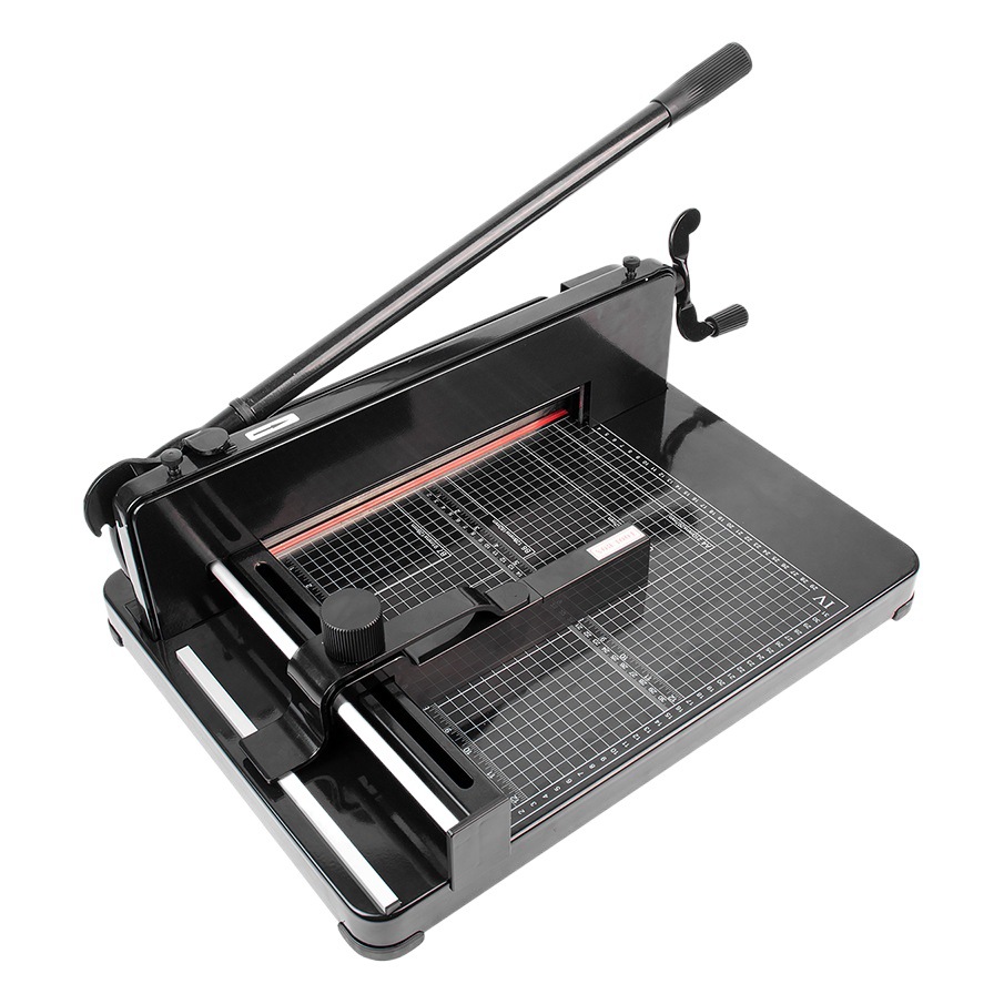Steel Base Thick Layer Paper Cutter 858A4 Black Heavy-Duty Manual Paper Cutter Professional Office Commercial Paper Cutter