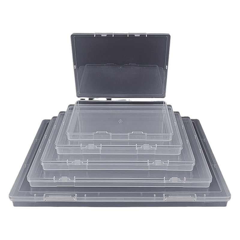 Rectangular transparent pp plastic storage box cross-border document bill organizing box jewelry card stationery storage box