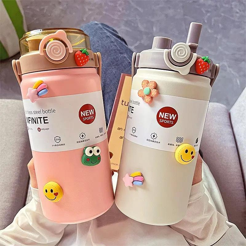 Picture of New High-Looking Double-Drink Large-Capacity 316 Thermos Cup for Outdoor Sports and Mountaineering Cold-Keeping Portable Water Kettle