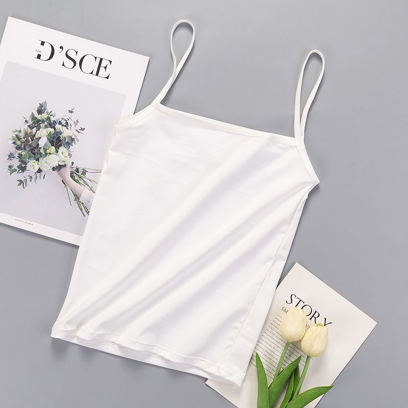 Picture of 2022 Spring and Summer Camisole Women's Solid Color Outer Wear Running Amount Inner Wear Sexy Small Camisole Base Shirt Women Factory Wholesale