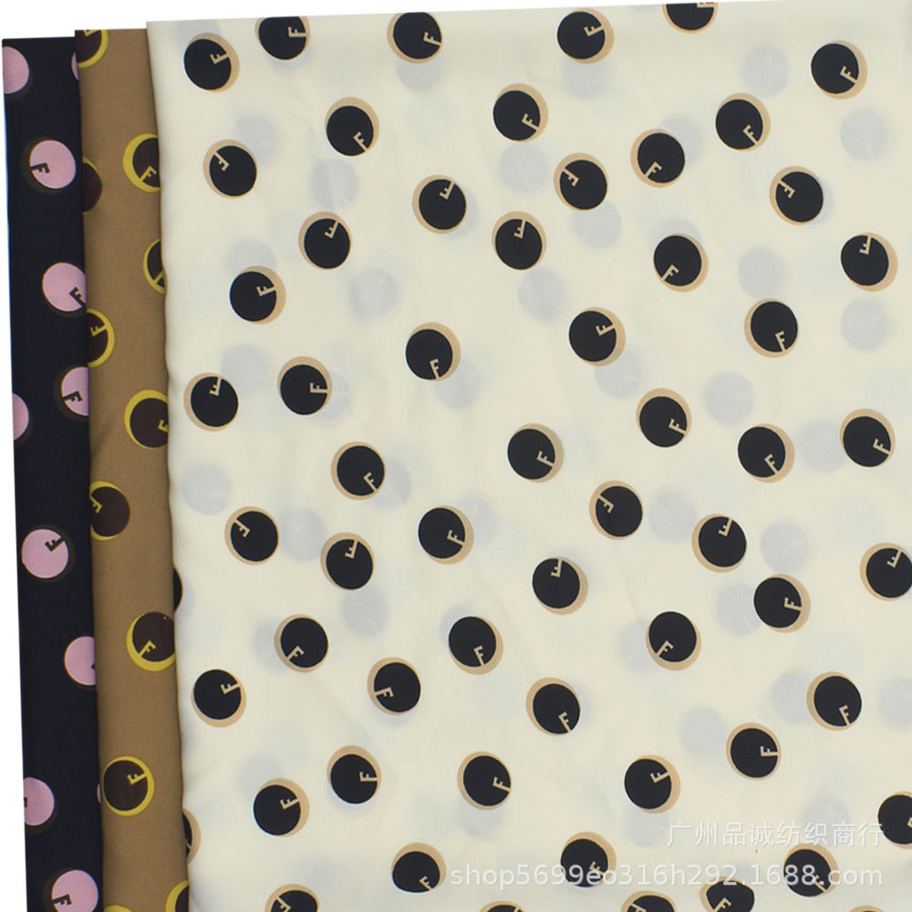 Ribbed Plain Satin Printed Polka Dot Wave Dot Chiffon Printed Spring and Summer Blouse dress Skirt Fabric