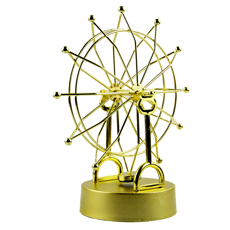 Picture of H818 Golden Ferris Wheel Permanent Motion Instrument Full Metal Frame Sky Instrument Infinite Magnetic Swing Instrument Large Dynamic Ornaments
