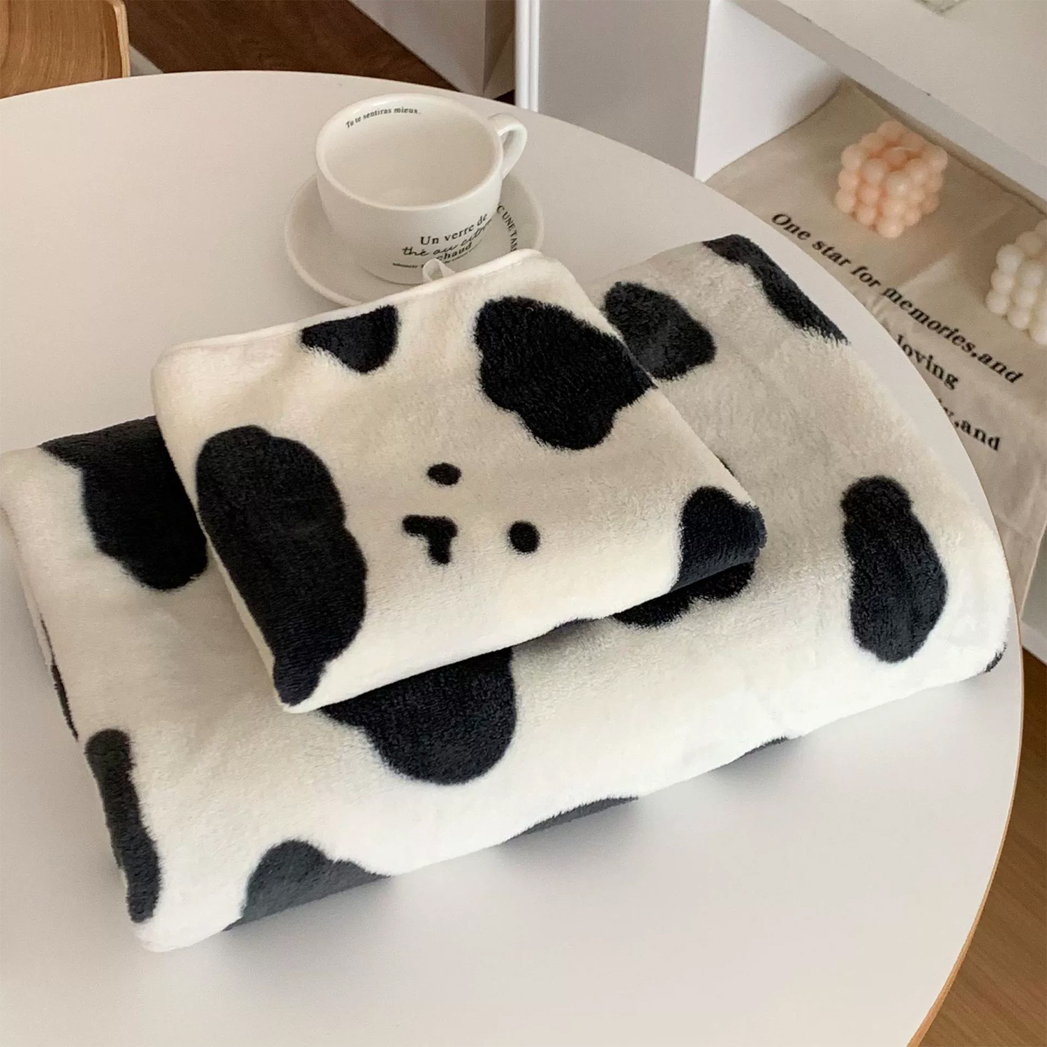 Cow Bear Coral Fleece Bath Towel High Color Value Cute Adult Women's Household Daily Wear Wrap Soft Bath Towel
