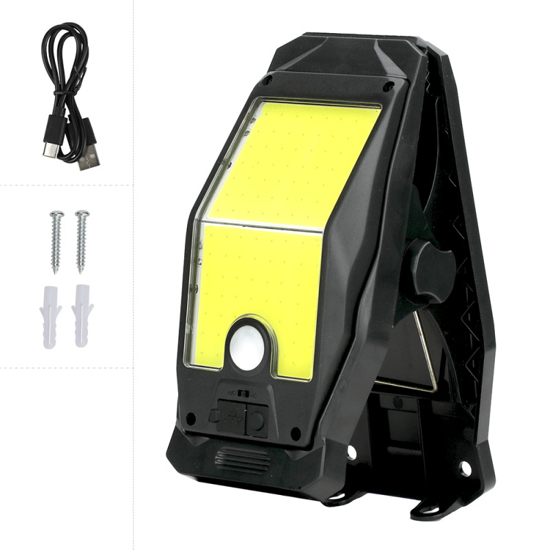 Picture of Solar Clip Lamp Outdoor Courtyard Lamp Fence Lamp Household Waterproof Wall Lamp Human Body Sensor Super Bright Lighting Street Lamp