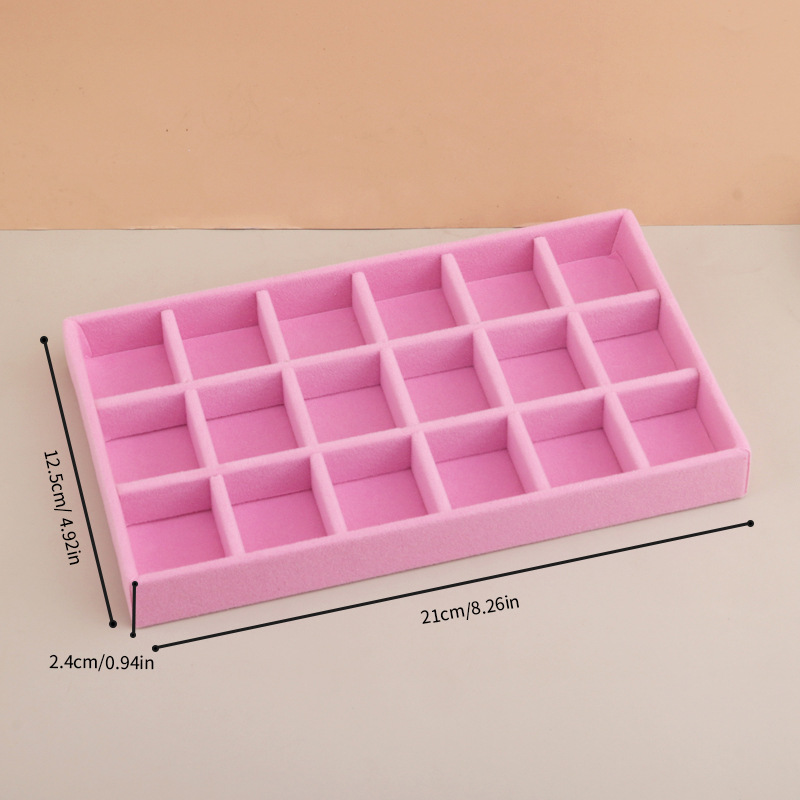 Picture of Cross-border in stock Flannel Jewelry Plate small size Beige Drawer Storage Jewelry Plate Home Display Storage Box