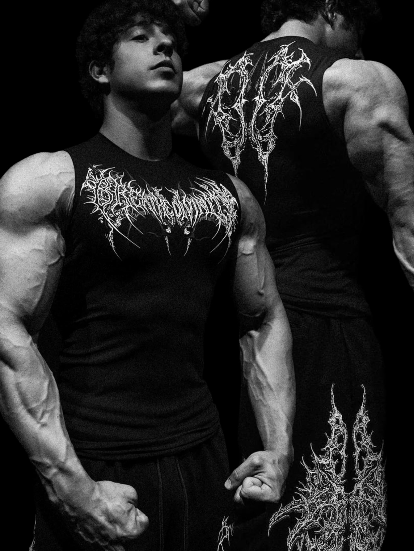 Breathedivinity 2025 Men's Sports Fitness Vest Printed Quick-Drying Tight Sleeveless Top