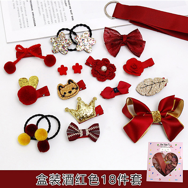 Picture of Korean Style Hair Accessories, Kidsren's Hairpins, 18-Piece Set, Girls' Hair Accessories, Baby Cute Hairbands, Girls' Hairpins, Baby Headbands