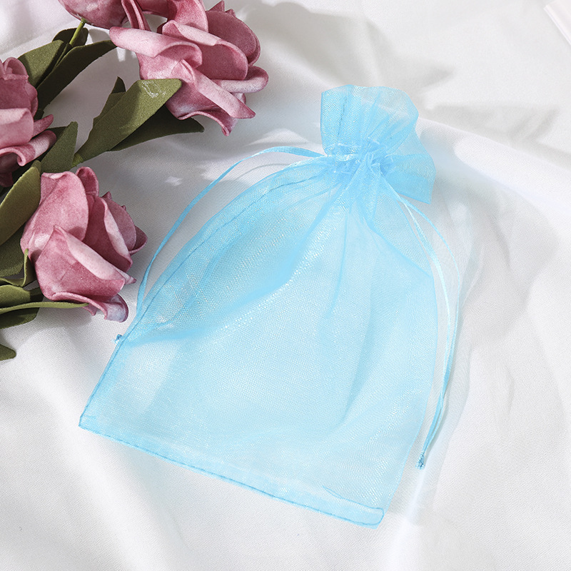 Picture of Plain beam gauze bag wholesale wedding candy bag spot small gift packaging mesh bag printing high density gauze